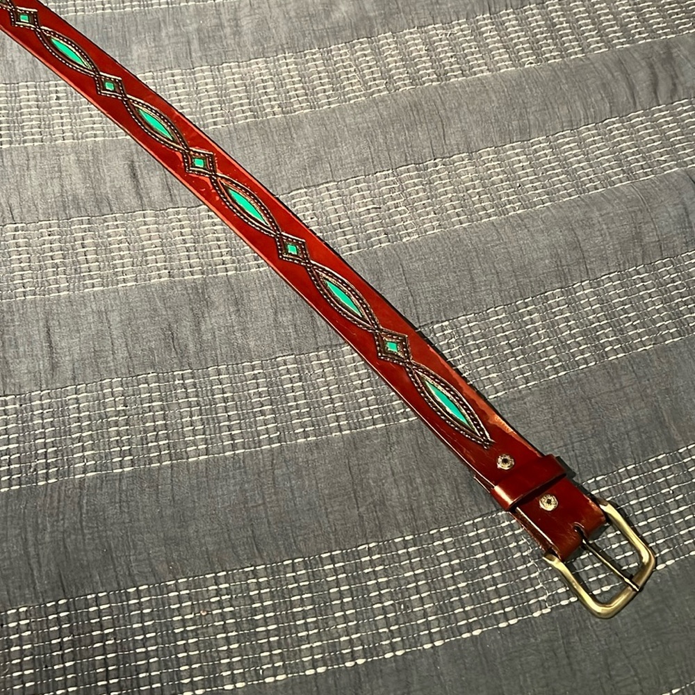 Western belt turquoise pattern